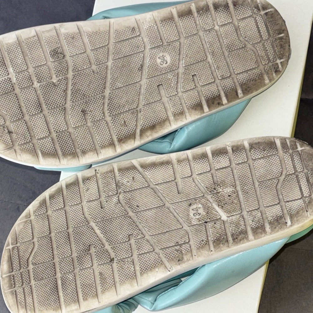 Girls Marni Aqua Blue Cross Strap Puff Sandals - Picture 5 of 8